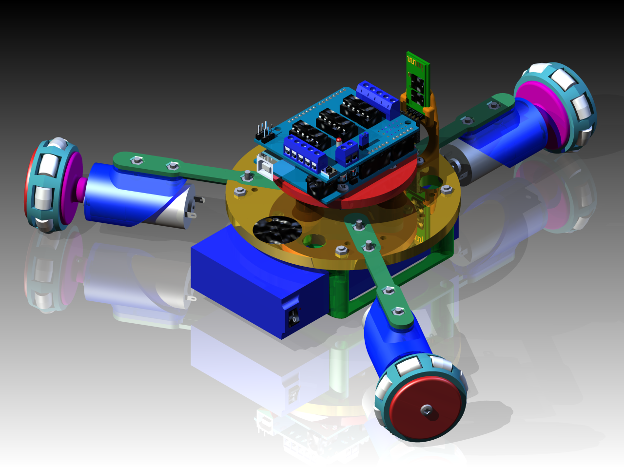 3Pod全向轮3D打印小车